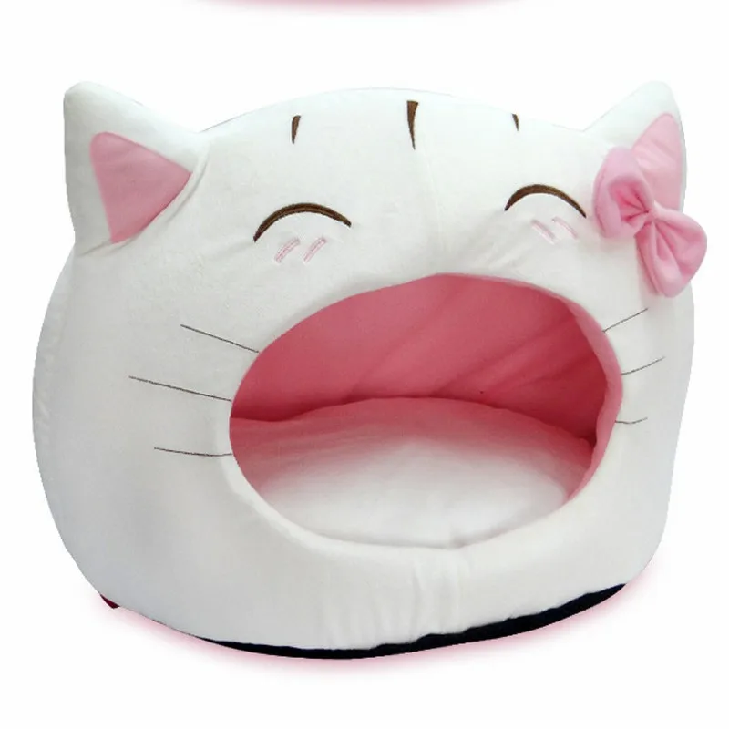 

Cute Cat Bow House Dog Bed Pet Bed Warm Soft Dogs Kennel Dog House Pet Sleeping Bag Cat Bed Cat House