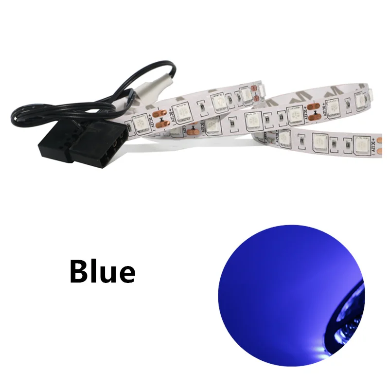 PC чехол светодиодный светильник s SATA источник питания для компьютера чехол 5050 SMD гибкая светодиодная лента 12V DC фоновый PC RGB светодиодный светильник - Испускаемый цвет: Синий