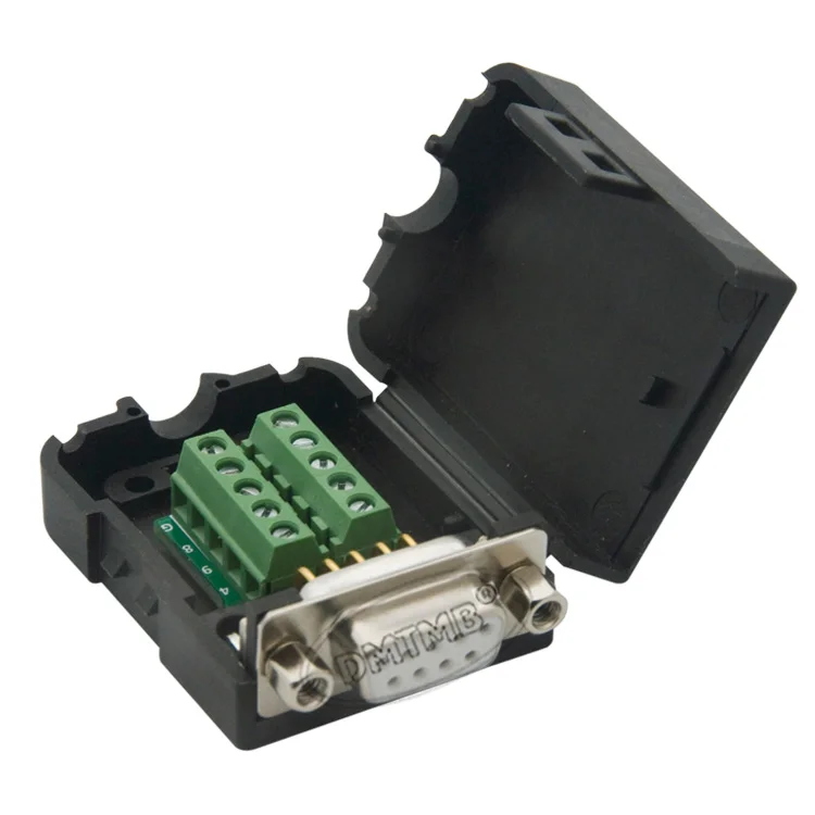 

DB9 COM RS232 female connector with back side screw connector, screw nut, very thin body height and support large current