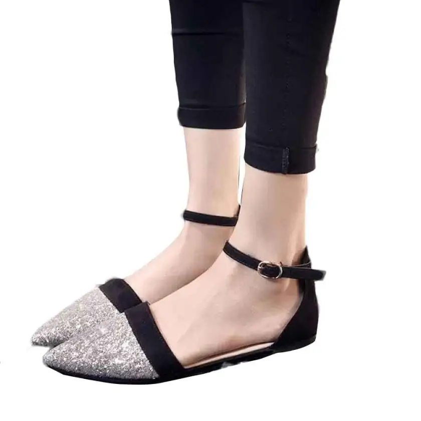 

New Women Leather Shoes Loafers Soft Leisure Fashion Flats Female Party Ball Joker Rhinestone Lady Casual Hot Selling