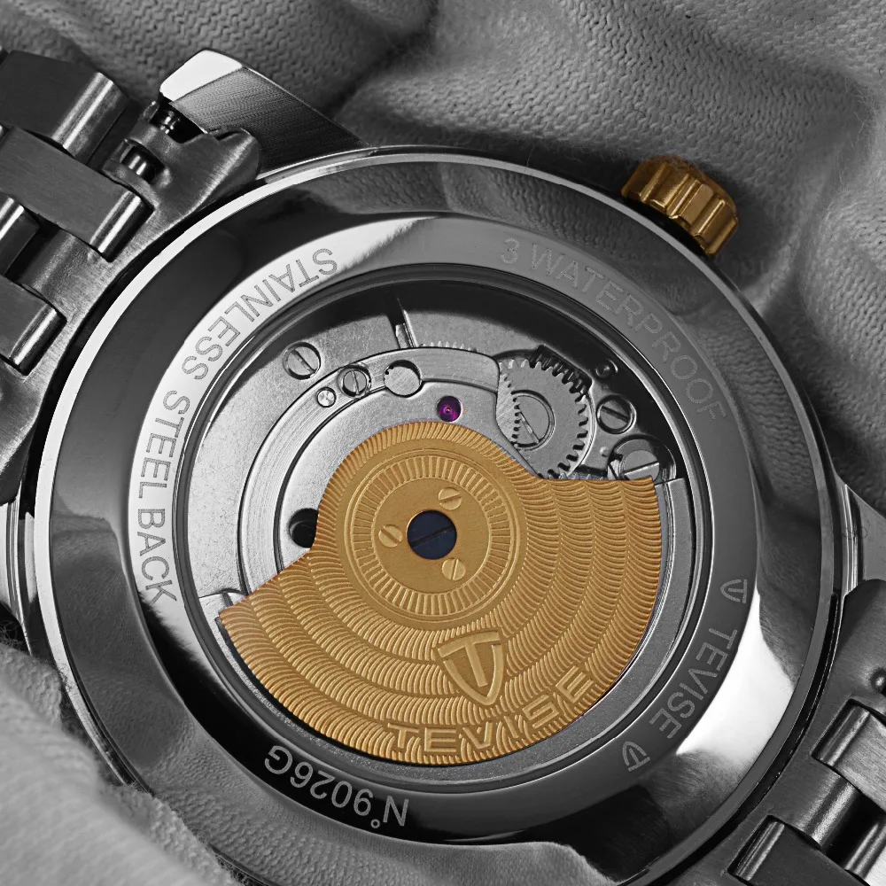 TEVISE التلقائي ساعات آلية الرجال الذاتي الرياح السيارات تاريخ أسبوع توربيون الفضة الفولاذ المقاوم للصدأ مضيئة المعصم T803A TEVISE التلقائي ساعات آلية الرجال الذاتي الرياح السيارات تاريخ أسبوع توربيون الفضة الفولاذ المقاوم للصدأ مضيئة المعصم T803A