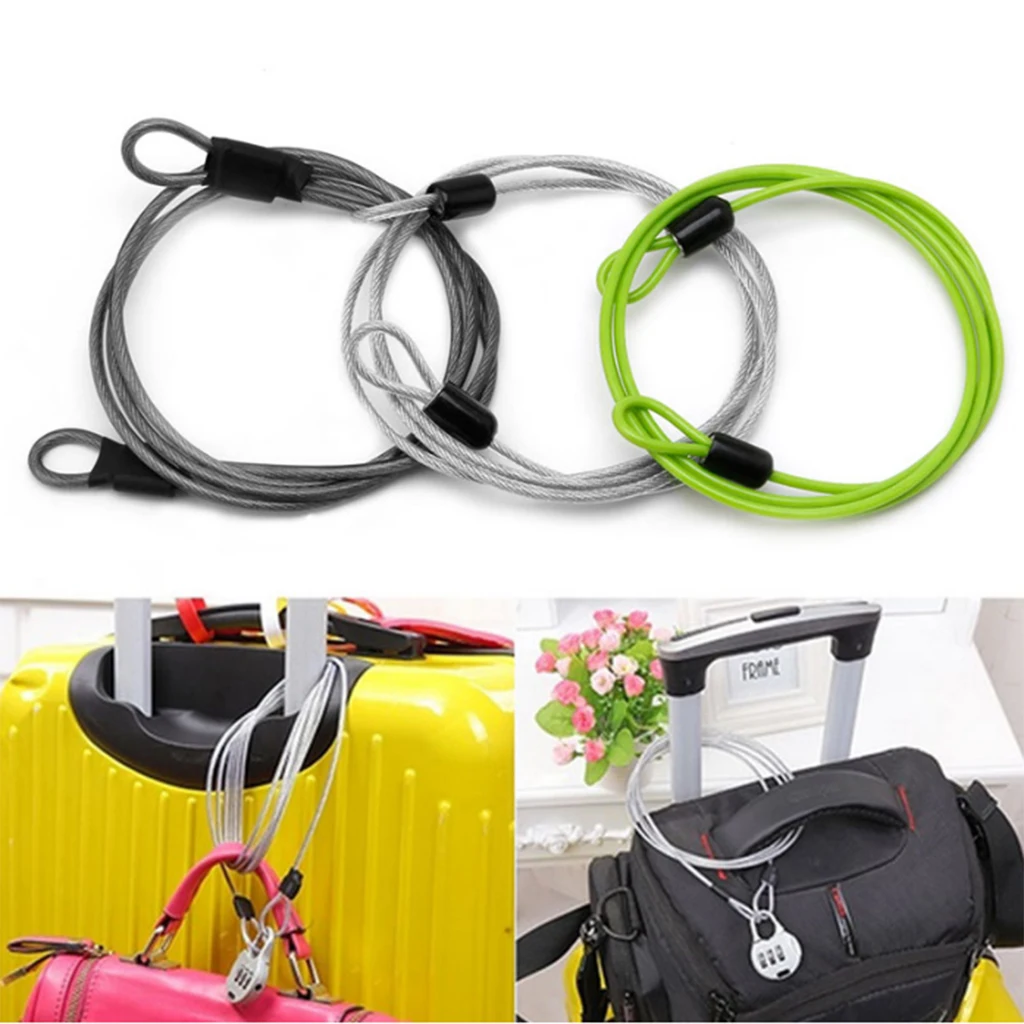 100cm Cycling Bike Bicycle Lock Wire Double End Loop Security Loop Cable Lock Scooter U-Lock