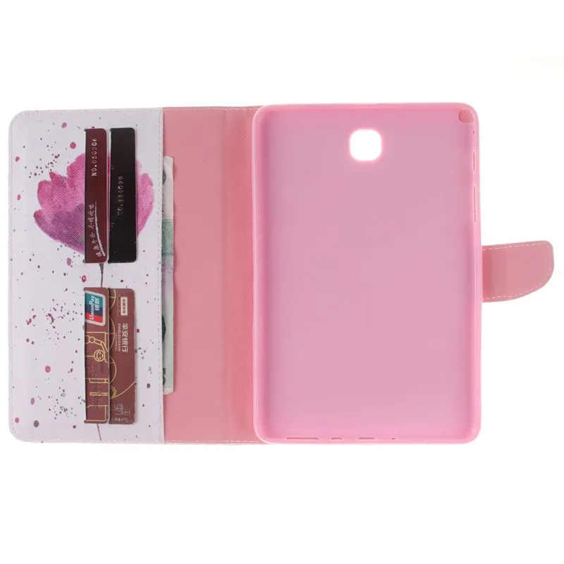 Flower PU Leather Wallet Case For Samsung Galaxy Tab A 8.0 inch T350 T351 T355 P350 SM-T355 Case Girl Boy Stand FlipTablet Cover (9)