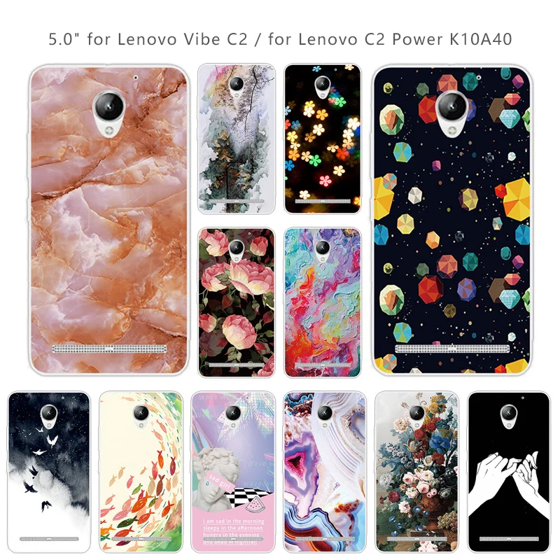 Чехол из ТПУ Для Lenovo Vibe C2 K10A40 задняя крышка со звездой прозрачный мягкий