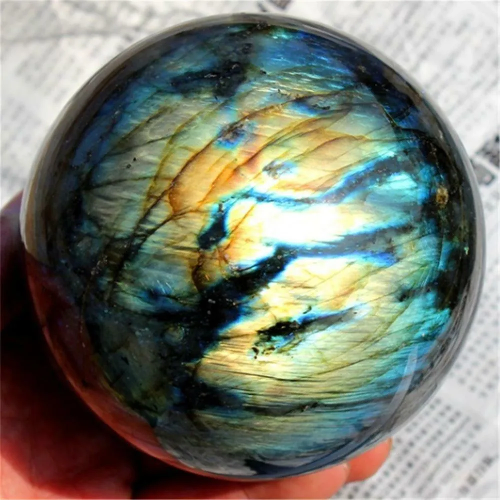 

2019 Natural Labradorite Rose Quartz Amethyst Sphere Crystal Ball Healing Citrine for Home Living Decoration