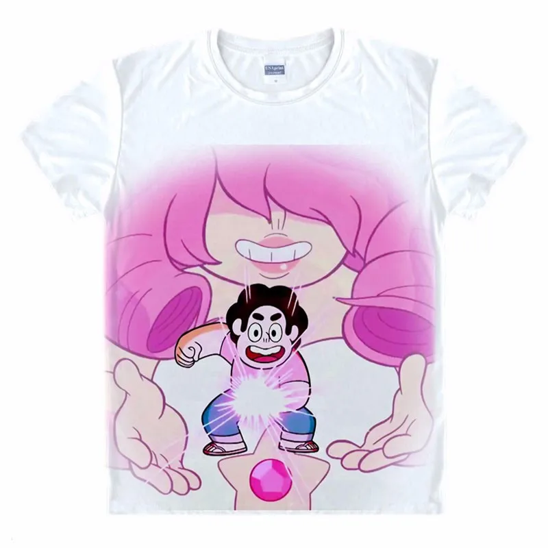 1 STEVEN UNIVERSE T Shirt Sugar Life Adventure Crystal Gems T-shirts Anime Men Boy Cartoon Tshirt STAR homme Print Brand top tee