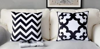 

Whtie black Chevron Zigzag Super Soft Velvet Home Decor cushion Linen cotton pillow sofa cushions decorative Throw Pillow