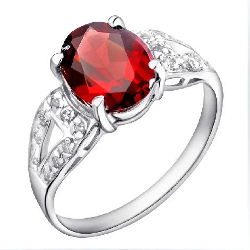 

Anillos Qi Xuan_Trendy Elegant Dark Red Stone Fashion Woman Rings_S925 Solid Sliver Finger Ring_Manufacturer Directly Sales