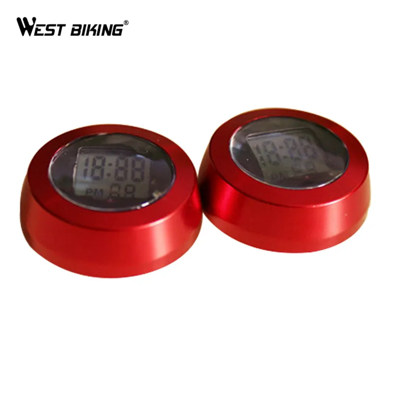 

WEST BIKING Waterproof Bicycle Headset Stem Watch Digital Timer Clock MTB Bike Cycling Headset Top Cap Stem Cover Headset Watch