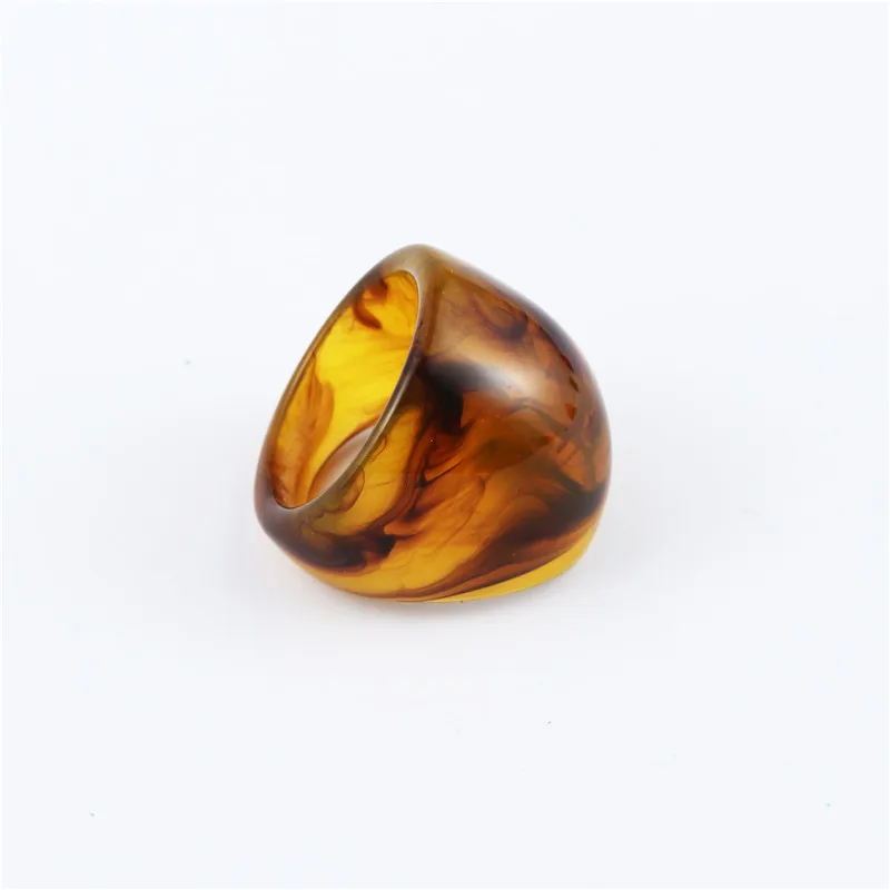 GEOMEE European Resin Unique Leopard Rings for Women Men Ring Jewelry Simple Smooth Handmade Rings Punk Wedding Bands R28