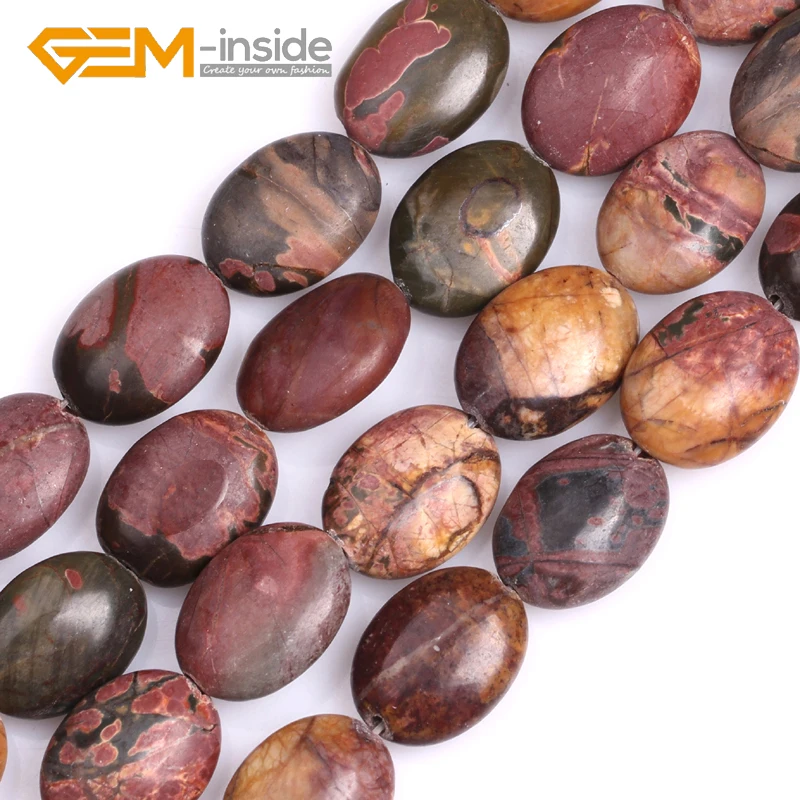 

Gem-inside 12x16mm 13x18mm Oval Shape Picasso Jaspe r Beads Natural Stone Loose Beads For Jewelry Making Beads Strand 15" DIY !