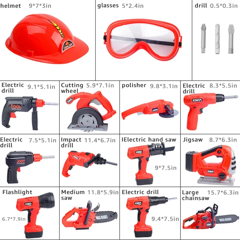 Детский набор инструментов для мальчиков, инструмент для ремонта моделирования, дрель, отвертка для ремонта дома, игрушки, Brinquedos Menino, электрические инструменты