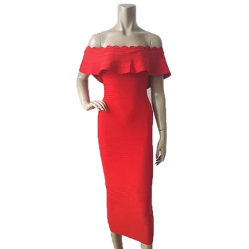 

2020 vestidos new arrival autumn dress sleeveless off the shoulder slash neck bandage bodycon dress women party dress