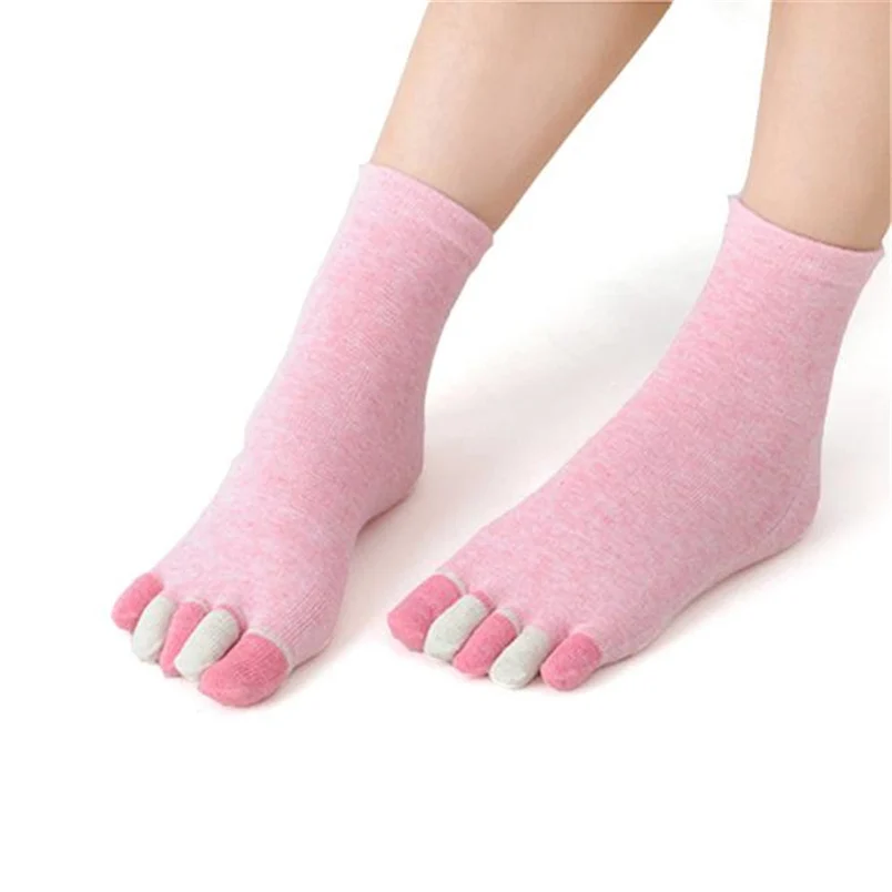 Womens Cotton Colorful Yoga Gym Non Slip Massage Toe Socks Full Grip With Socks Heel Invisible Elastic Dropshipping #K20 (9)