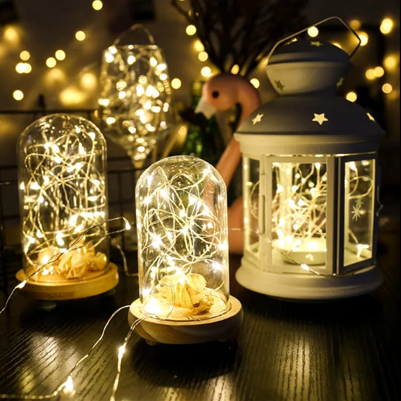 

10M Copper Wire LED String lights Battery Holiday LED Strip lighting For Fairy Christmas Tree Wedding Party Decoration lamp