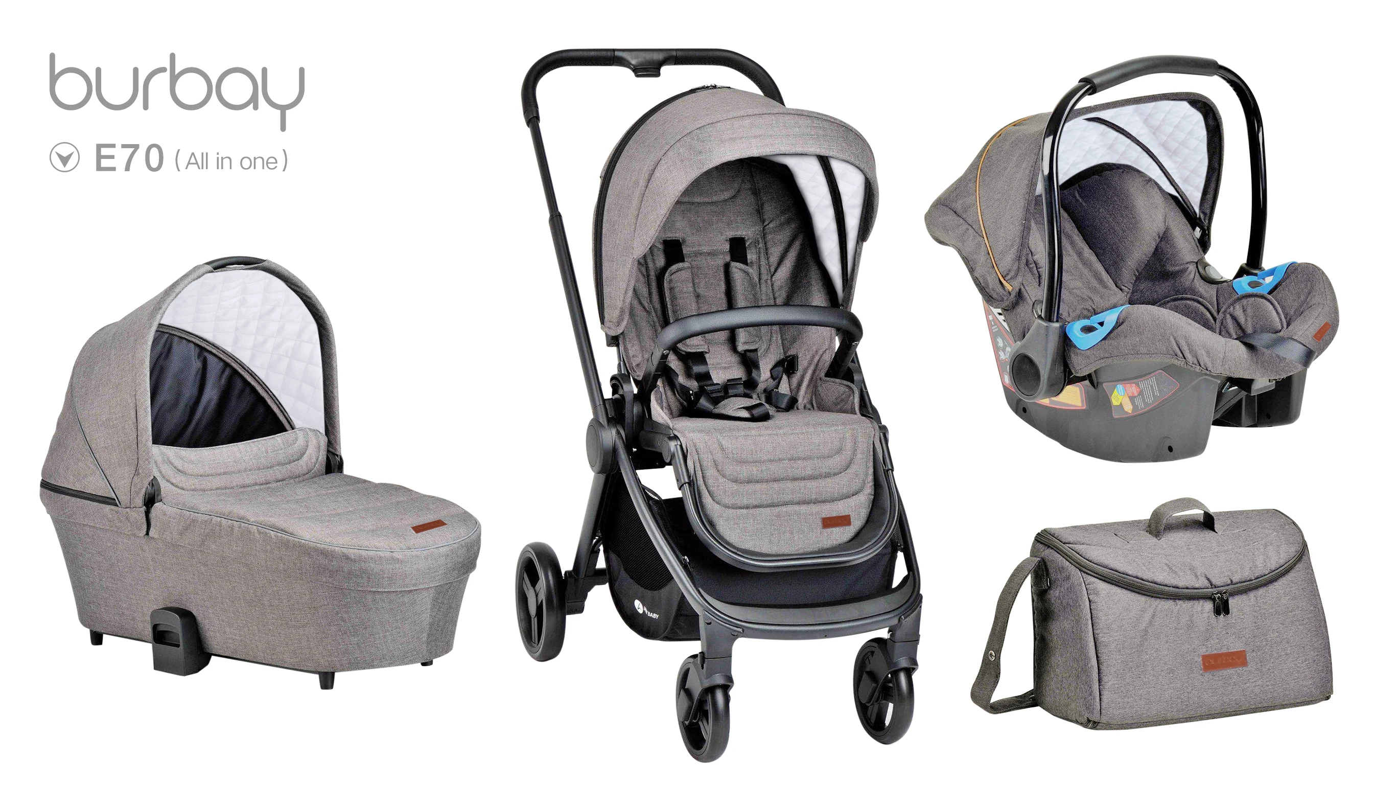 Conventie peddelen Collega Burbay Kinderwagen 3 In 1 Met Autostoel Reiswieg|Wandelwagen met vier  wielen| - AliExpress