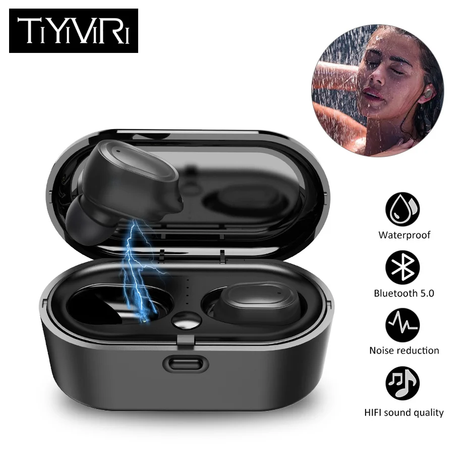 

2019 New TWS 5.0 Wireless Headphones Bluetooth Earphones Sports Earbuds Stereo Headset Handsfree For Phones Xiaomi With dual Mic