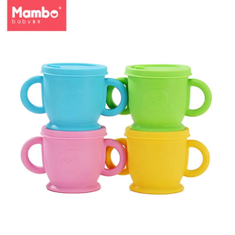 

300ml two hand holder bottle silicone baby food milk straw water cup tleak-proof drink cup children suction cups christmas gift