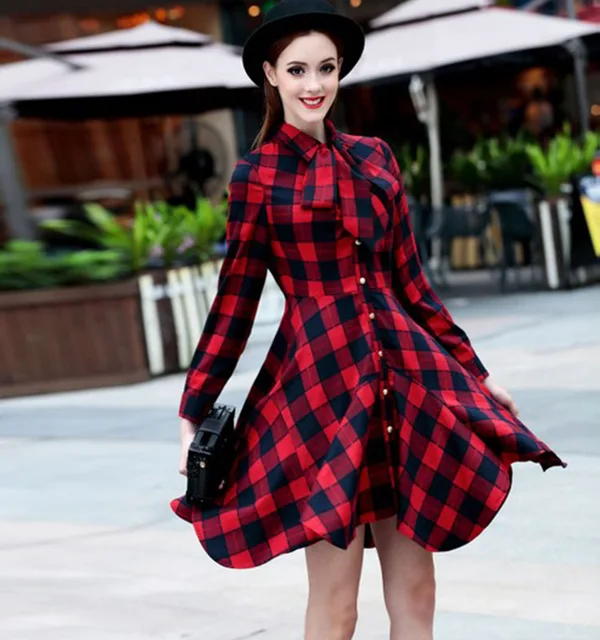 Preppy Style Dress New 2016 Spring Fashion Women Long Sleeve Knee Preppy Style Dress New 2016 Spring Fashion Women Long Sleeve Knee Length High Quality Casual