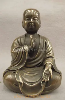 

Chinese Bronze Copper Buddhism Pray Young Monk Bonze Buddha Statue Amitabha