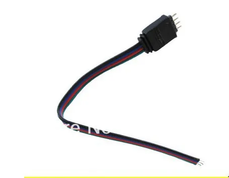 

10PCS 5050 or 3528 strip light cable RGB 10CM 4 wires male connector with pins
