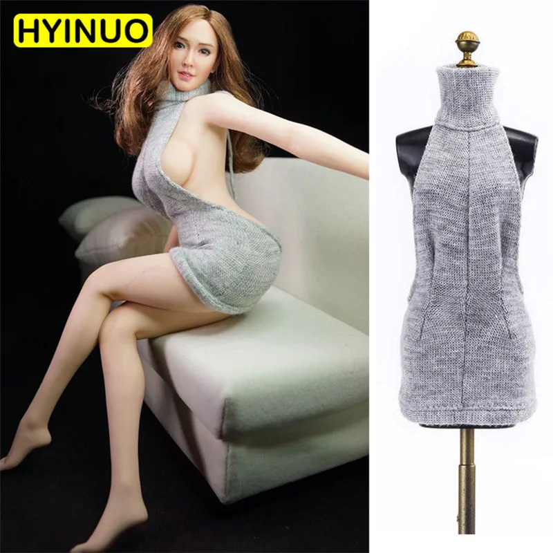 

1/6 Scale Female Sweater Women Sexy Front and Back Wear Backless Clothes Clothing Suit Set Model for 12''Action Figure Body