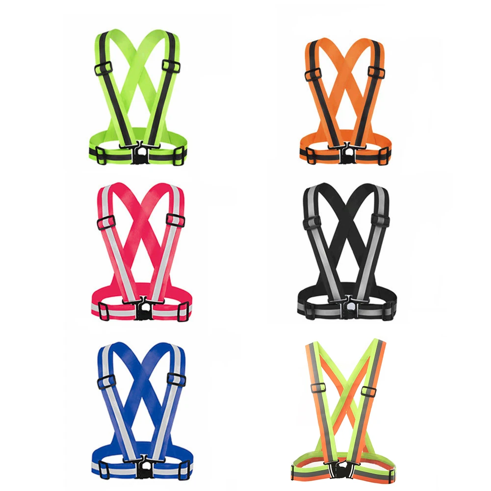 

Adjustable Safety Security High Visibility Reflective Vest Elastic Strap Jacket