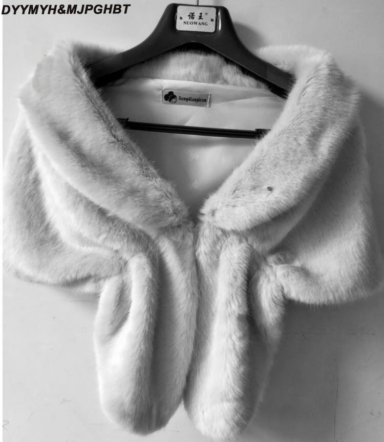 Abrigo corto de piel sintética para chal de boda, capa, estola, Bolero, para fiesta de Navidad, color de boda/Envolvente| - AliExpress