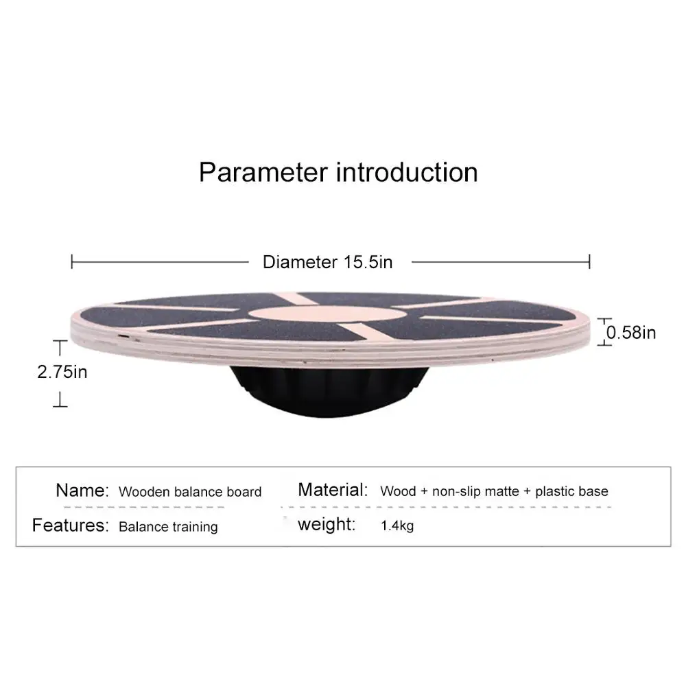 Деревянная доска для балансировки противоскользящая вобль упражнения стабильность тренажер Йога Фитнес восстановление танец тренировка на открытом воздухе