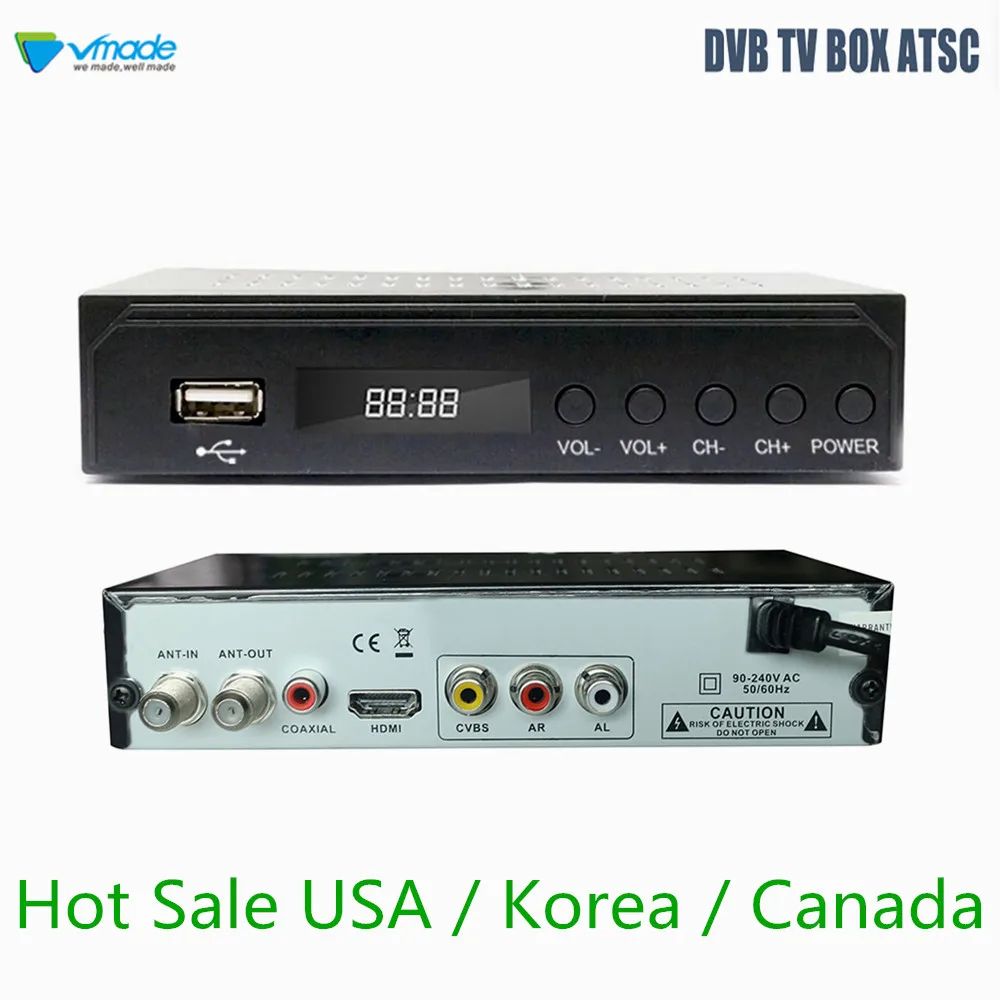 

Vmade HD Digital Analog Converter DVB ATSC H.264 MPEG-2/4 Fully 1080P Terrestrial TV Receiver For USA / Korea / Mexico / Canada