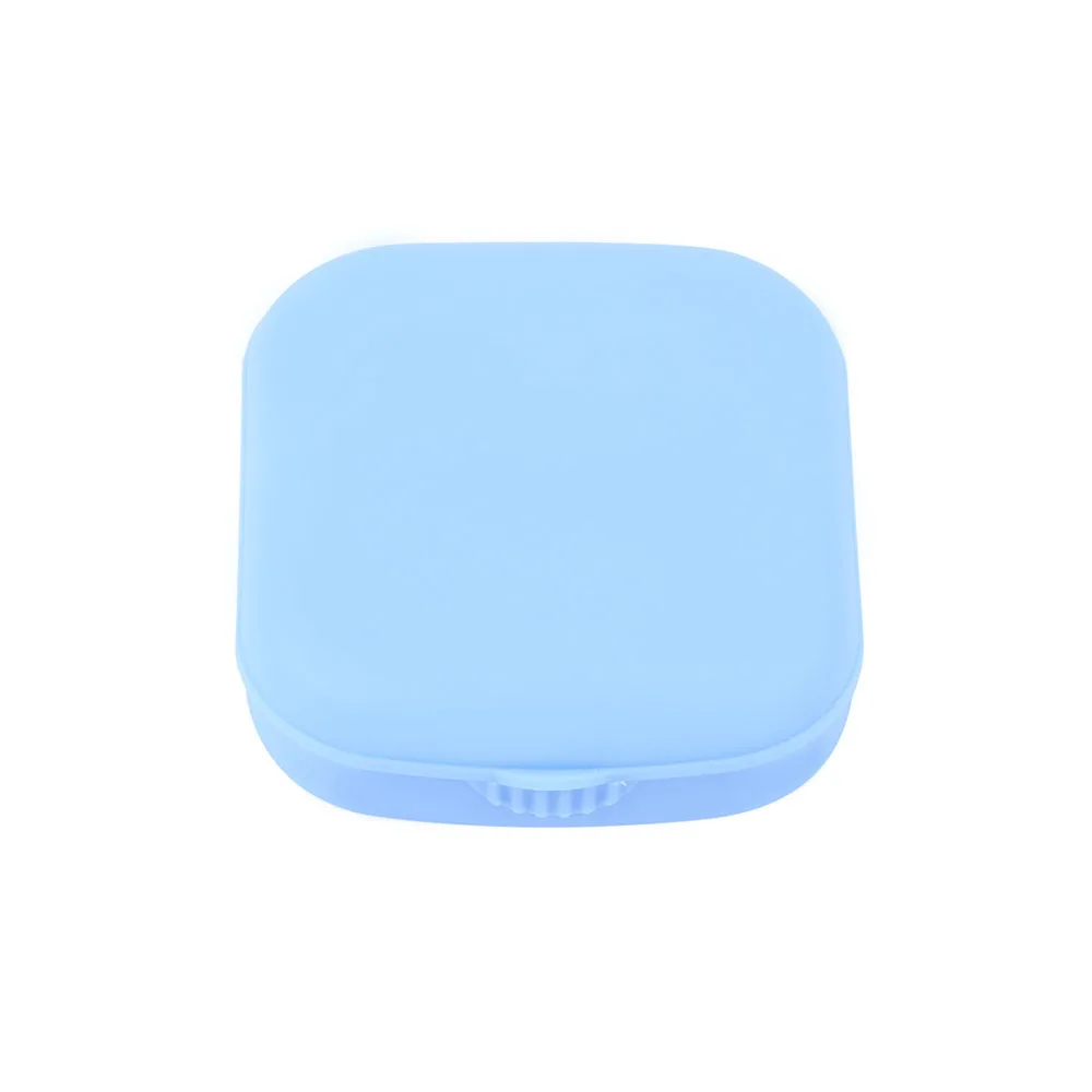Популярный карманный мини-квадратный контактный чехол для объектива для ухода за глазами зеркальный контейнер держатель подходит для активного отдыха легко носить с собой - Цвет: Синий