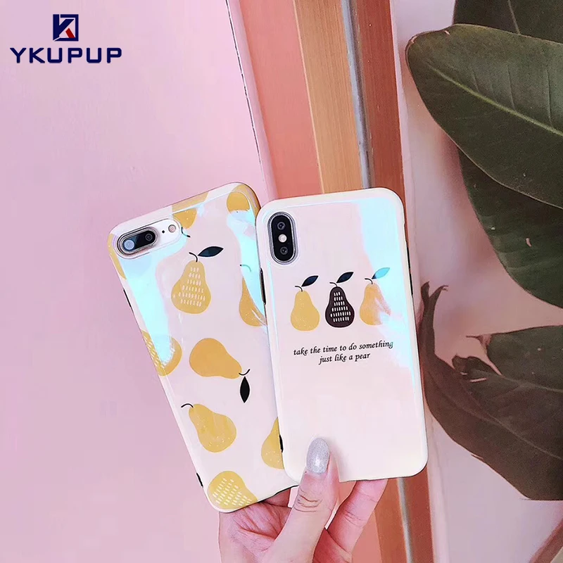 Ykupup Blu-Ray с милым фруктовым грушка для телефона чехол iPhone 6 S 6s 7 8 plus Чехол X coque fundas