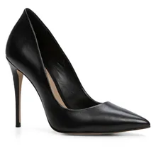 2017 Black Women Pumps High Thin Heels Custom Made Plus Size Soft Leather Zapatos Mujer New Arrive Cheap Modest Shoes Hot Sale