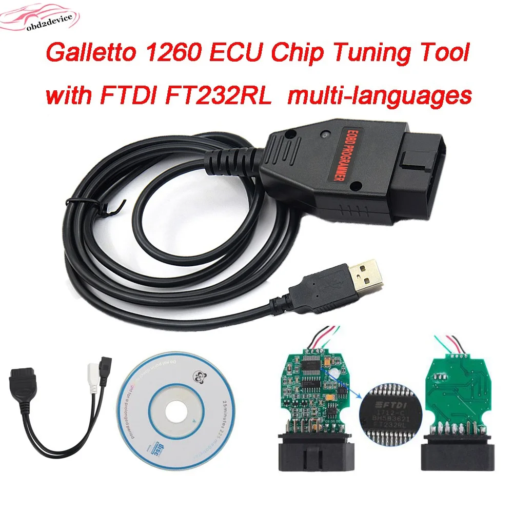 Высокое качество Galletto 1260 ECU чип Тюнинг инструмент EOBD мигалка ЭБУ зеленый PCB FTDI FT232RL