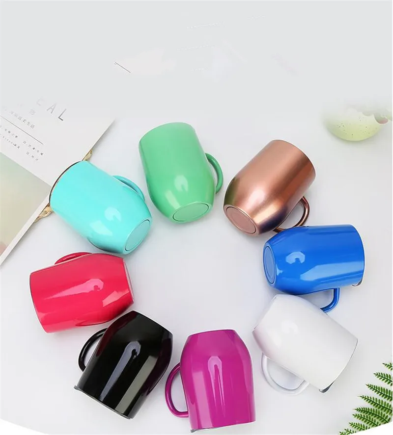 

Cup Coffee Wine 2018 12oz Double Layer Creative Egg Shape Mug Stainless Steel Tea Cup Set With Cup Lid