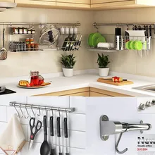 Новинка SUS304 кухонная стойка из нержавеющей стали, кухонная полка крюк, сделай сам 30 см-120 см