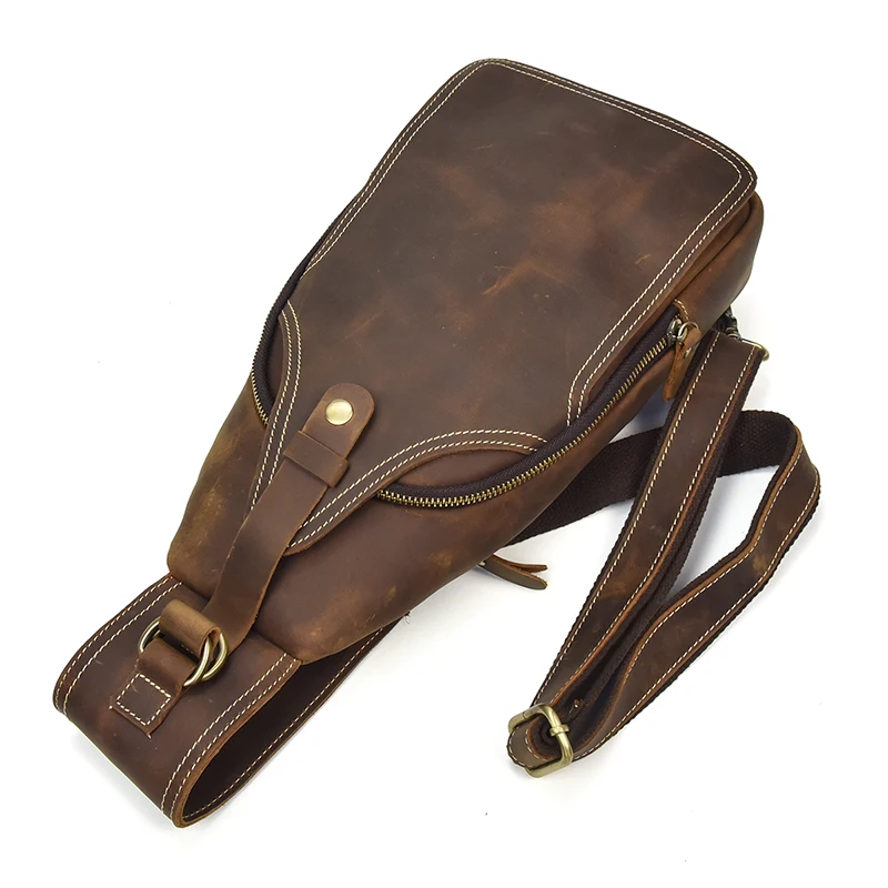 Luufan Дизайн Уникальный дизайнерский кожаный нагрудный мешок слинг груди пакет Crazy Horse кожаные сумки на одно плечо для мини Ipad
