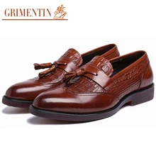 GRIMENTIN Hot Sale Brand 2017 Crocodile Style Mens Dress Shoes 100% High Quality Man Business Shoes Luxury Shoes Male Flats hj06