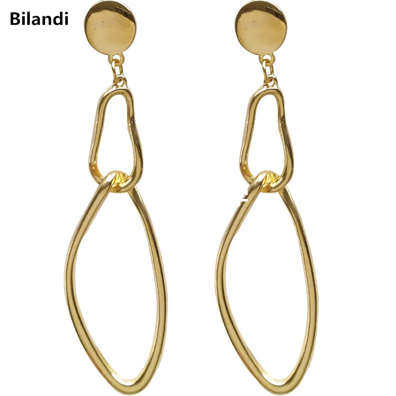 

Stylish simple alloy geometric irregular oval earrings with simple personality and retro charm earring