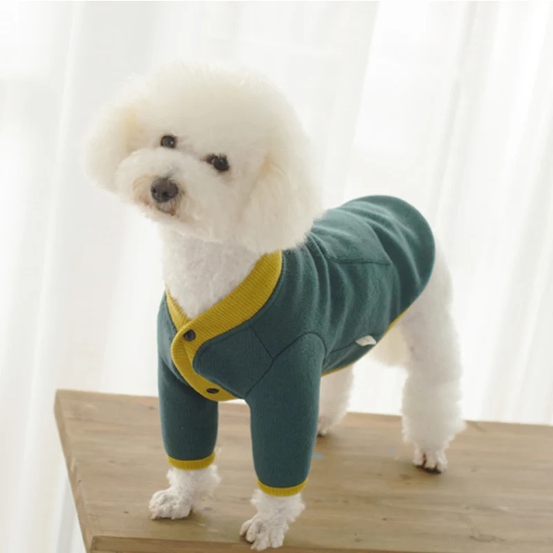 OnnPnnQ, вязаный свитер для домашних собак, теплые зимние свитера классические вязаные для маленьких собак, верхняя одежда на две ноги, мягкая одежда для щенков, пуделя - Цвет: 2