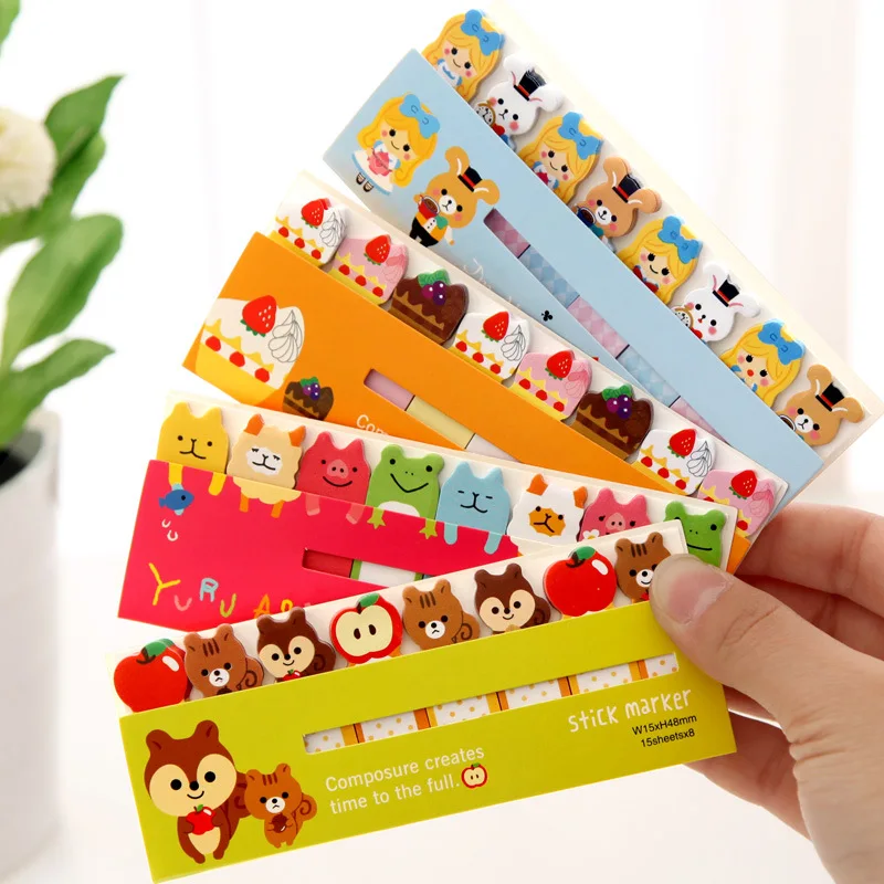 Carton Cat Dog Sticker Bookmark Point It Marker Memo Post Flags Sticky Notes 