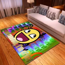Креативные забавные смайлики, ковер для гостиной, спальни, Противоскользящий коврик, коврик, одеяло, Детская игровая палатка, домашний деко