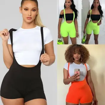 

Summer Women Bandage Jumpsuit Solid Color Playsuit Bodycon Casual Slim Party Romper Trousers Ladies Playsuits