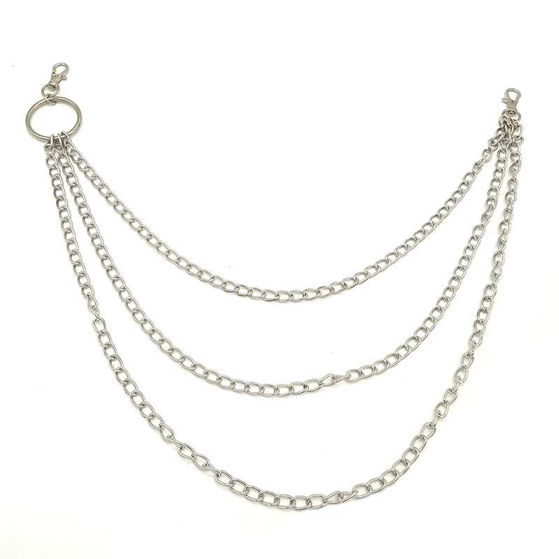 Tres capas Llavero Jean cintura llaveros Punk gancho Llavero pantalones Llavero Biker Portachiavi gran anillo Chaveiro