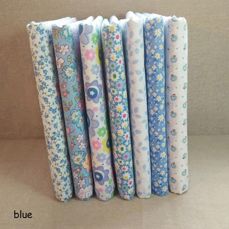7 шт. 25x25 см DIY Швейные стеганые ткани для лоскутного рукоделия смешанная хлопковая ткань с принтом ручной работы аксессуары для рукоделия - Цвет: blue3