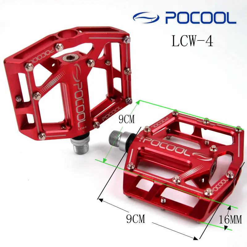 POCOOL сплав горный велосипед педали двойной подшипник дорожный велосипед Педали MTB части велосипеда с розничной коробкой 3 цвет свободный корабль LCW-4