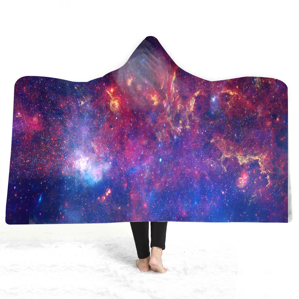 Cosmic Galaxy одеяло с капюшоном, утолщение, 3d принт, пледы, одеяло, диван/кровать/самолет, путешествия, постельные принадлежности, Прямая поставка для дома - Цвет: 7