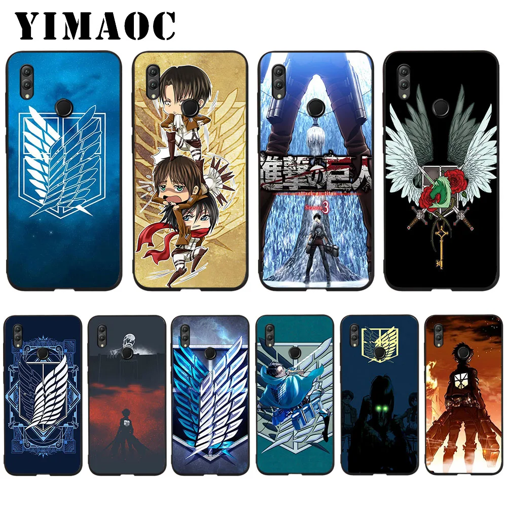 

YIMAOC Anime Attack on Titan Soft Case for Huawei Honor Note 10 9 Lite 8C 8X 8 Lite 7X 7A 3GB Pro 7C 6A