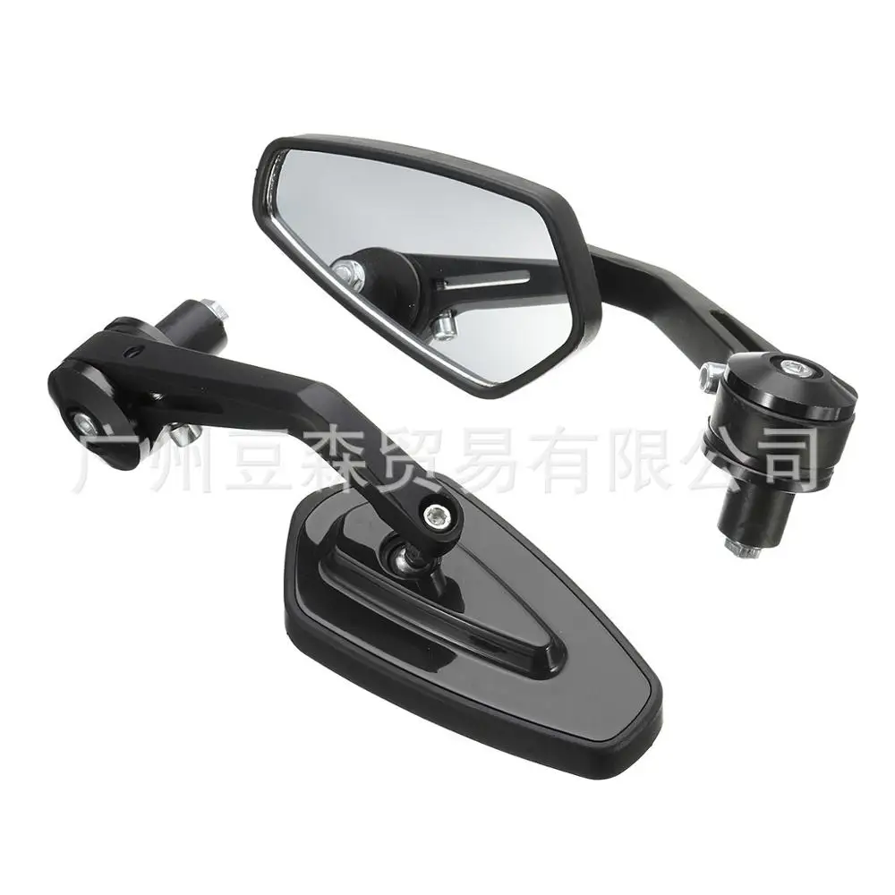 

7/8" 22mm Exterior Diameter Handlebar Rotatable Collapsible Aluminum Round Shape Motorcycle Bar End Rearview Convex Side Mirror