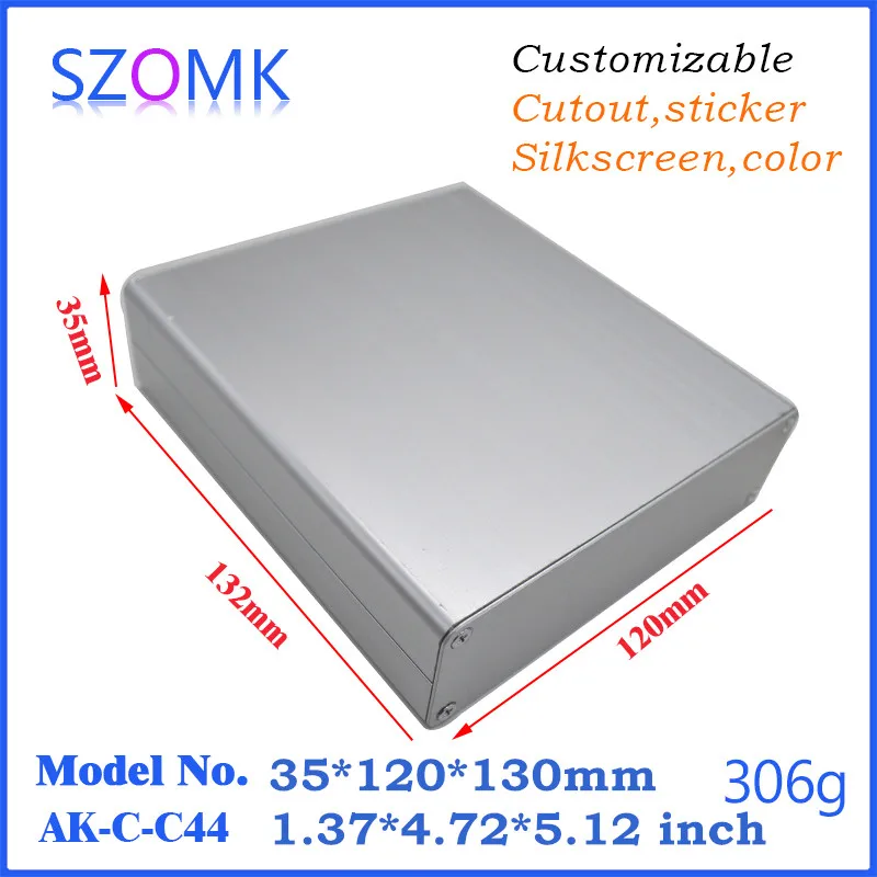 

extruded aluminum box enclosure electronics (1 pc) 35*120*130mm distribution box aluminum amplifier case enclosure for pcb